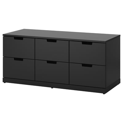 NORDLI Commode 6 tiroirs, anthracite, 120x54 cm