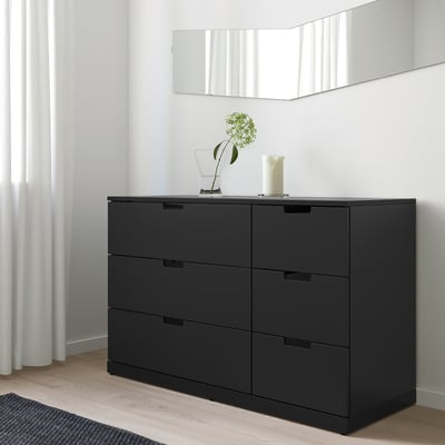 NORDLI Commode 6 tiroirs, anthracite, 120x76 cm