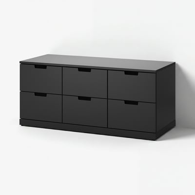 NORDLI Commode 6 tiroirs, anthracite, 120x54 cm