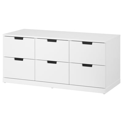 NORDLI Commode 6 tiroirs, blanc, 120x54 cm