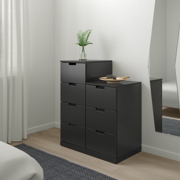 NORDLI Commode 7 tiroirs, anthracite, 80x99 cm