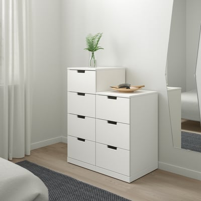 NORDLI Commode 7 tiroirs, blanc, 80x99 cm