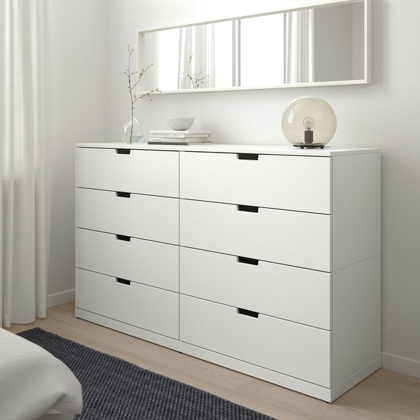NORDLI Commode 8 tiroirs, blanc, 160x99 cm