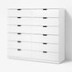 NORDLI Commode avec 12 tiroirs, blanc, 160x145 cm