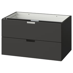 NORDLI Commode modulable 2 tir, anthracite, 80x45 cm