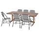 NORRMANSÖ / VASSHOLMEN Table+6 chaises, ext, acacia/noir blanc, 220x100 cm