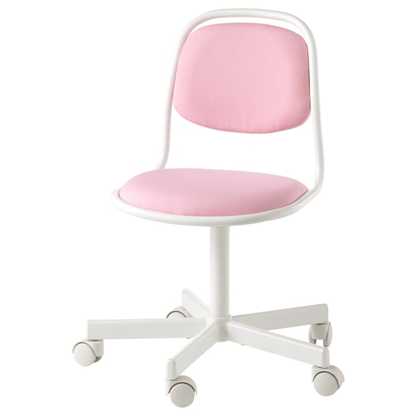 ÖRFJÄLL Chaise de bureau enfant, blanc/Vissle rose