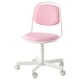 ÖRFJÄLL Chaise de bureau enfant, blanc/Vissle rose