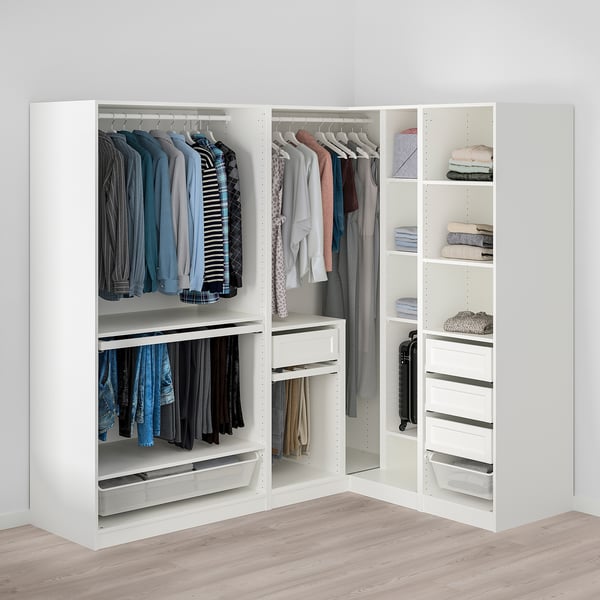 PAX Armoire d'angle, blanc, 211/161x201 cm