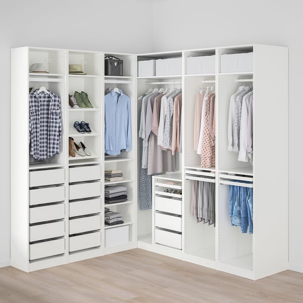 PAX Armoire d'angle, blanc, 211/213x236 cm