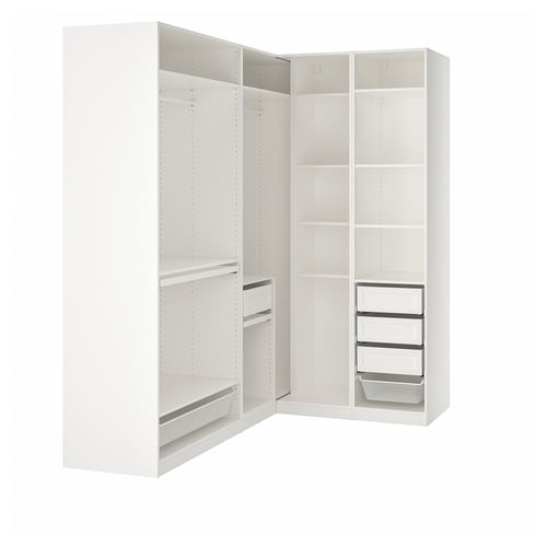 PAX Armoire d'angle, blanc, 211/161x236 cm