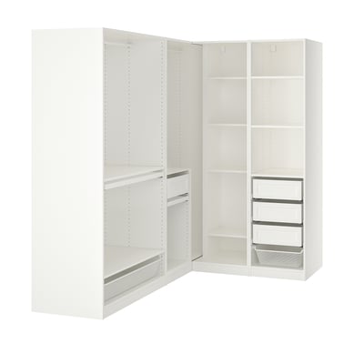 PAX Armoire d'angle, blanc, 211/161x201 cm