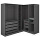 PAX Armoire d'angle, gris foncé, 211/161x201 cm