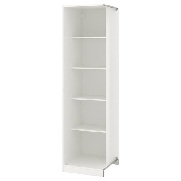 PAX Élément d'angle av 4 tablettes, blanc, 53x58x201 cm