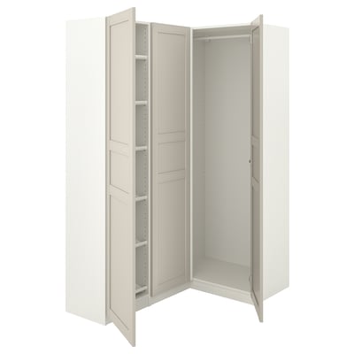 PAX / FLISBERGET Armoire d'angle, blanc/beige clair, 161/88x201 cm
