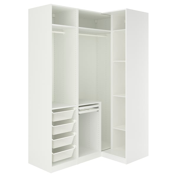 PAX / FYRUDDEN Armoire d'angle, blanc/bleu, 161/111x236 cm