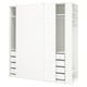 PAX / MEHAMN Armoire pte coul, blanc blanc/double face blanc, 220x66x236 cm