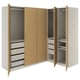 PAX / TONSTAD Armoire d'angle, gris-beige/gris-beige plaqué chêne, 231/161x201 cm
