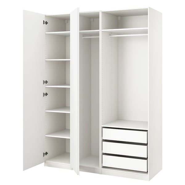 PAX / VIKANES Armoire-penderie, blanc/blanc, 175x60x236 cm