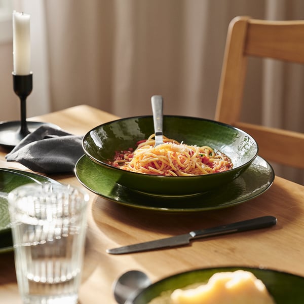 PELARKAKTUS Assiette creuse, vert, 23 cm