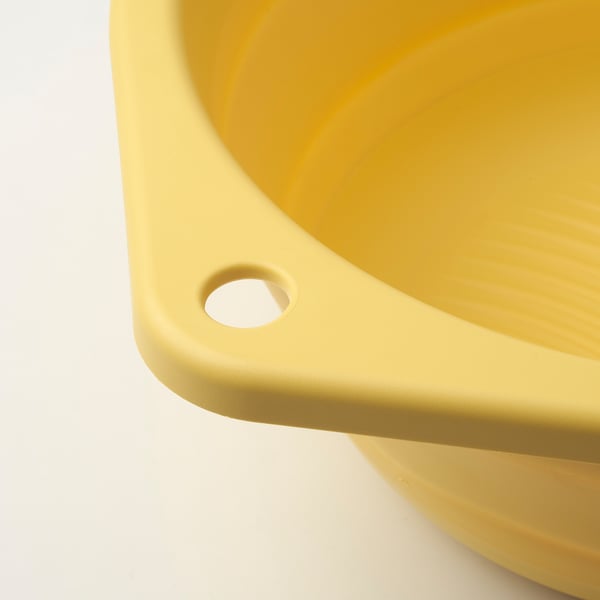 PEPPRIG Baquet à vaisselle, pliable/jaune, 27 cm