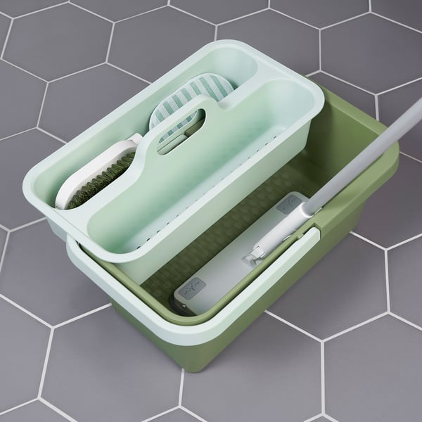 PEPPRIG Seau et panier de nettoyage, vert