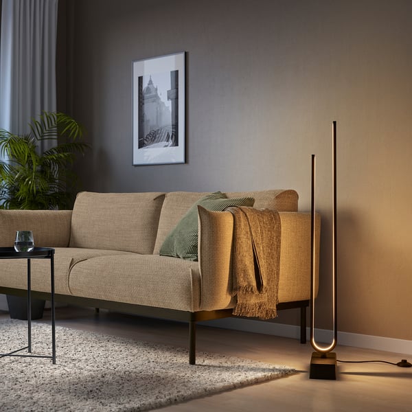 PILSKOTT Lampadaire à LED, connecté noir