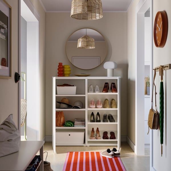 PLATSA Armoire à chaussures/rangement, blanc/Fonnes blanc, 120x42x123 cm