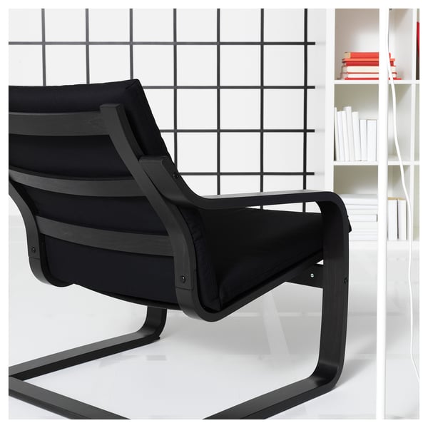 POÄNG Coussin pour fauteuil dossier bas, Vissle noir