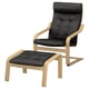 POÄNG Fauteuil avec repose-pieds, chêne/Grann noir