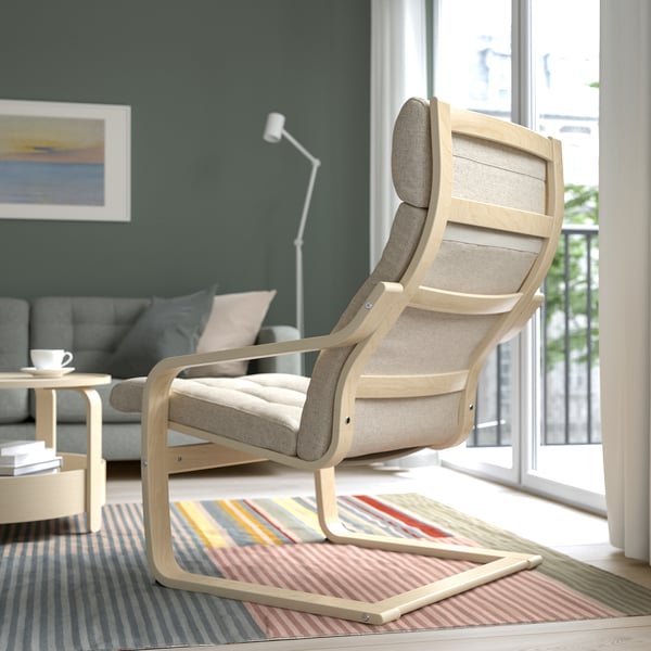 POÄNG Fauteuil, plaqué bouleau/Gunnared beige