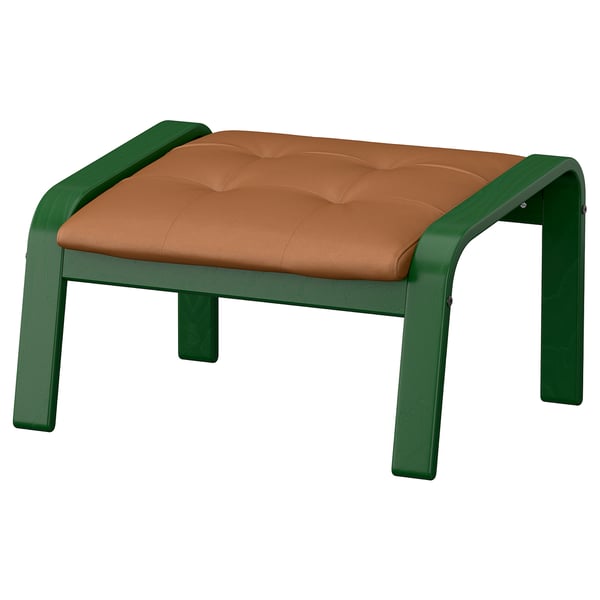 POÄNG Repose-pieds, vert foncé/Grann brun doré