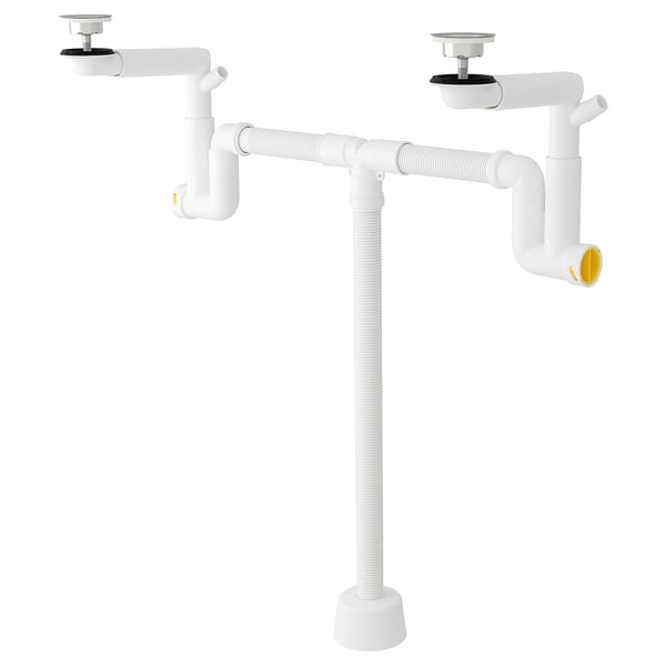 RÄNNILEN Siphon avec tuyau flexible, 2 bacs
