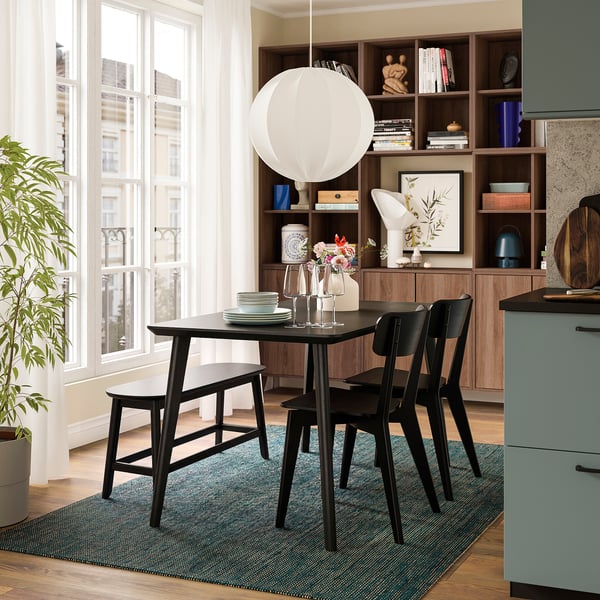 RÄVSTEN Banc, noir, 93 cm