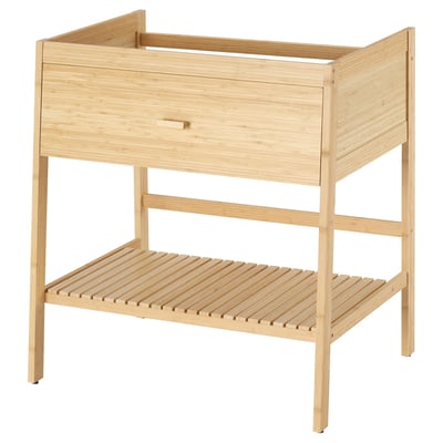 RÅGRUND Élément lavabo ouvert avec 1 tiroir, bambou, 78x47x83 cm