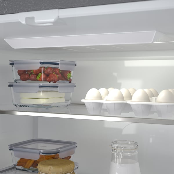 RIBBENÅS Réfrig/congélateur porte double, IKEA 700 indépendant/acier inoxydable, 347/169 l