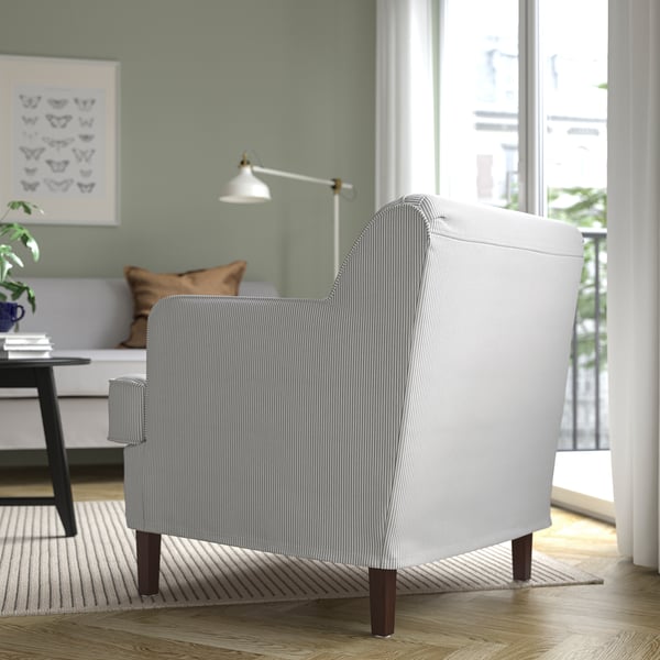 ROCKSJÖN Fauteuil, Klovsta gris/blanc