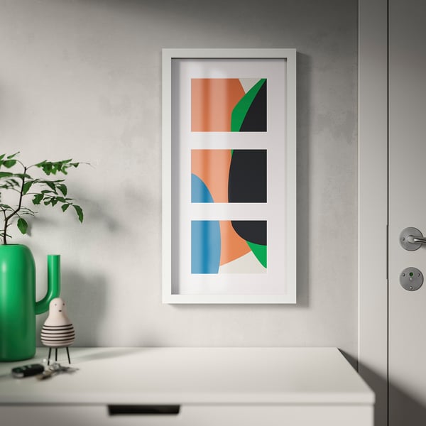 RÖDALM Cadre pour 3 photos, blanc, 55x28 cm