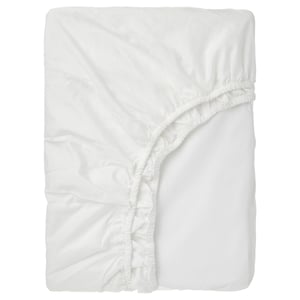 RÖNNVECKMAL Drap housse, blanc, 160x200 cm
