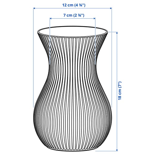 ROSENMÅS Vase, vert, 18 cm