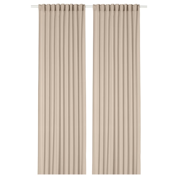 ROSENROBINIA Voilage, 2 pièces, beige/ruflette, 145x300 cm