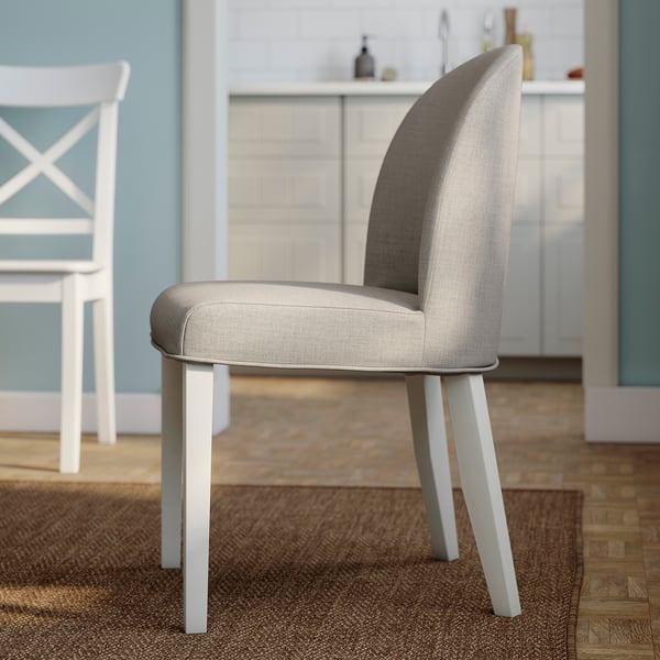 ROSENTORP Chaise, Kilanda beige clair/blanc