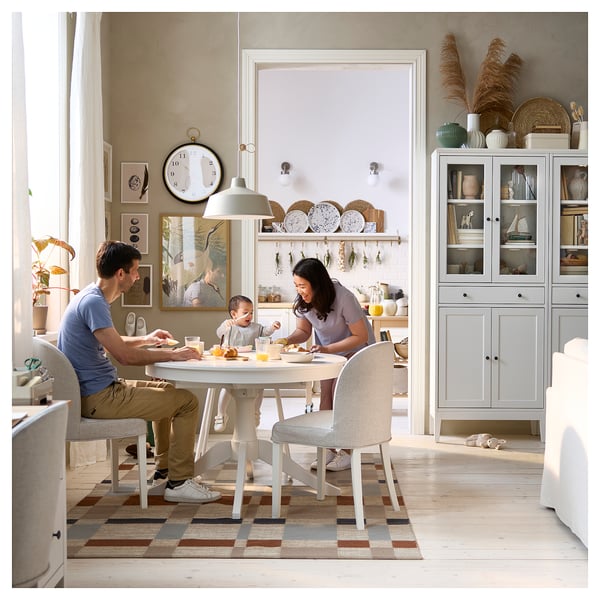 ROSENTORP Table extensible, blanc, 110/155 cm
