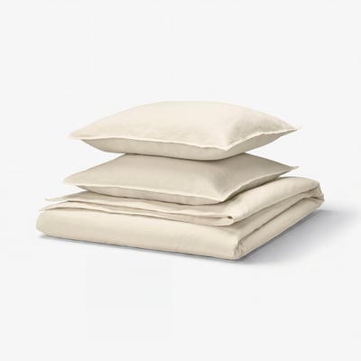 RUNDHAGTORN Housse de couette et 2 taies, beige, 240x220/50x60 cm