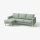 SALTSJÖBADEN Canapé 3 places avec méridienne, Gunnared vert clair