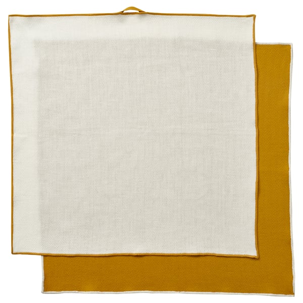 SANDABBORRE Torchon, blanc/jaune foncé, 50x50 cm