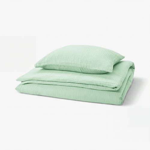 SCHERSMIN Housse de couette et 1 taie, vert pâle, 150x200/50x60 cm