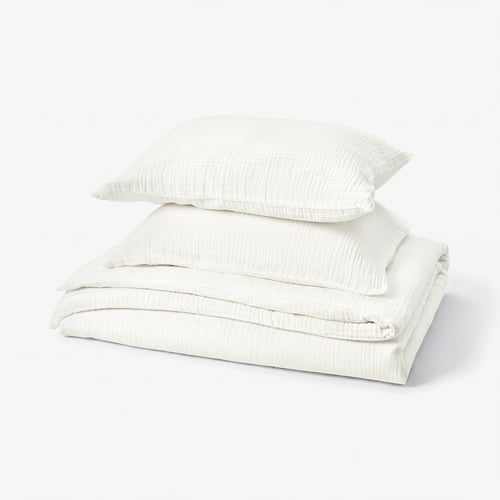 SCHERSMIN Housse de couette et 2 taies, blanc, 240x220/50x60 cm