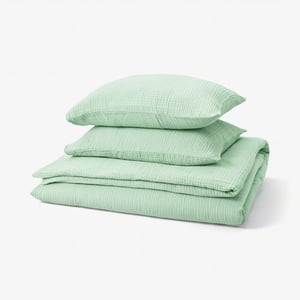 SCHERSMIN Housse de couette et 2 taies, vert pâle, 240x220/50x60 cm