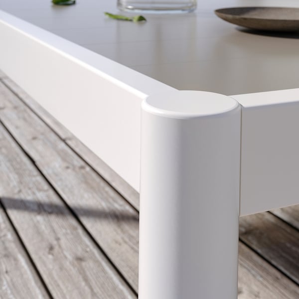 SEGERÖN Table basse, extérieur, blanc/beige, 73x73 cm